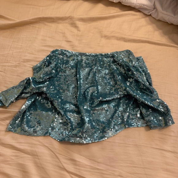 Turquoise P.A.R.O.S.H. Sequin cardigan in size small - Picture 4 of 5